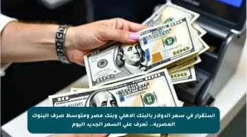 استقرار في سعر الدولار بالبنك الأهلي وبنك مصر ومتوسط صرف البنوك المصرية.. تعرف على السعر الجديد اليوم